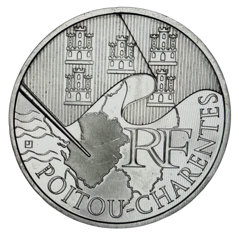 10 Euro 2010 - Poitou charente - argent 10g 0,900 - Euro des Régions - SUP