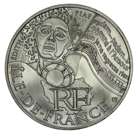 10 Euro des Régions - Ile de france - 2012 - argent 10g 0,500 - SUP
