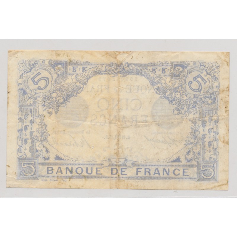 5 Francs Bleu - 19.10.1915