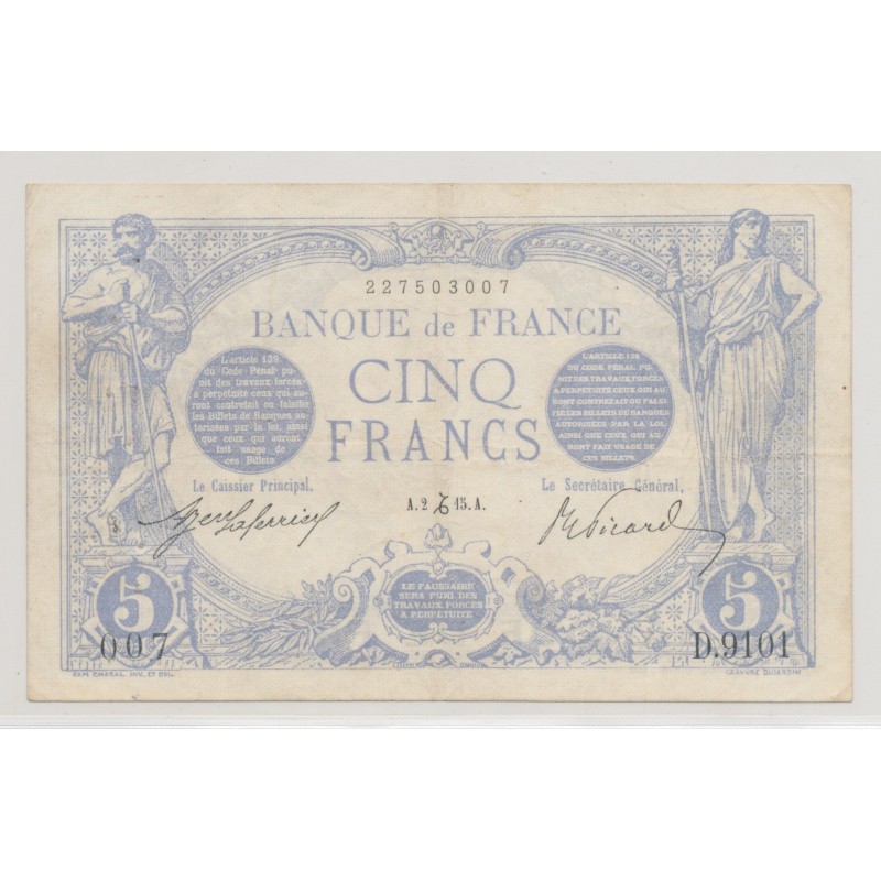 5 Francs Bleu - 2.12.1915
