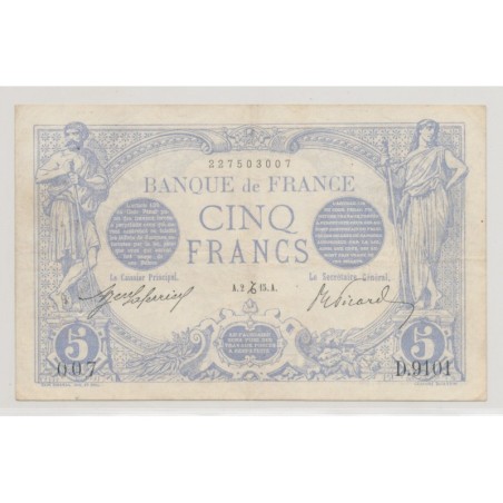 5 Francs Bleu - 2.12.1915