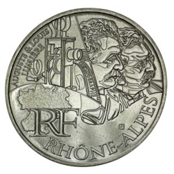 10 Euro des Régions - Rhone-alpes - 2012 - argent 10g 0,500 - SUP