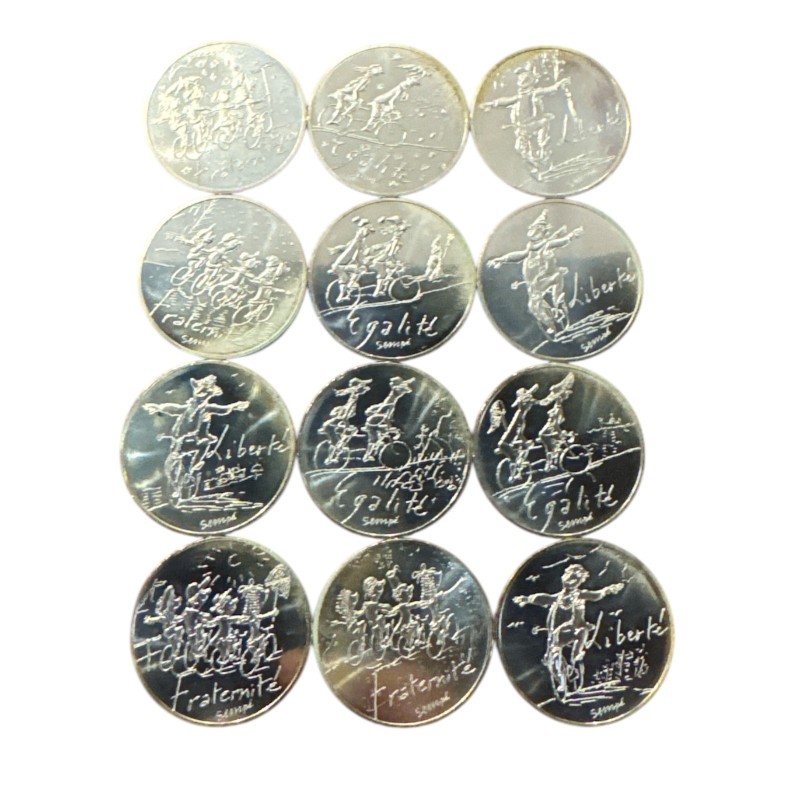 Collection Complète - 12 X 10 euro 2014 - Collection Sempé - argent - SUP