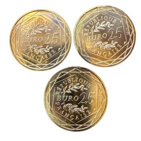 3 X 25 Euro 2013 - Respect Justice Laïcité - argent 18g 0,500 - SUP
