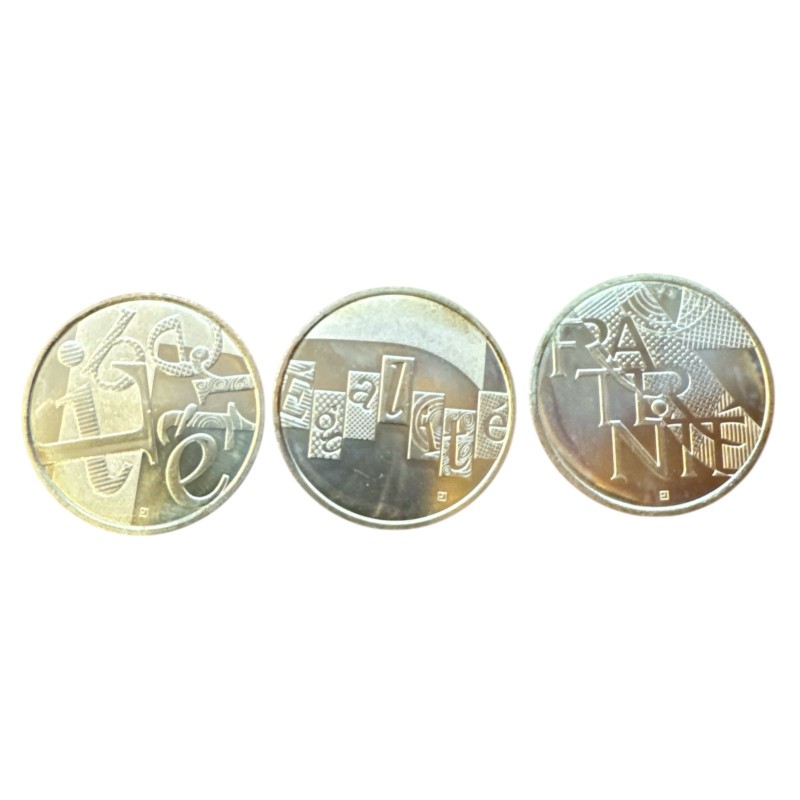 3 x 5 Euro 2013 - Liberté égalité fraternité - argent 7,30g 0,333 - SUP