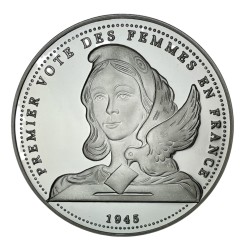 Médaille - Premier vote des femmes en France - 1945 - argent 20g 0,999 