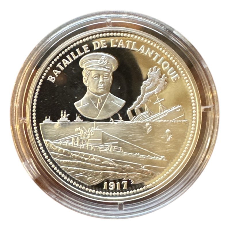 Médaille - Bataille de l'atlantique - 1917 - argent 20g 0,999 