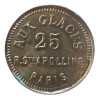 Jeton - Maison close - imitation 20 Francs or génie - aux glaces Paris - SUP