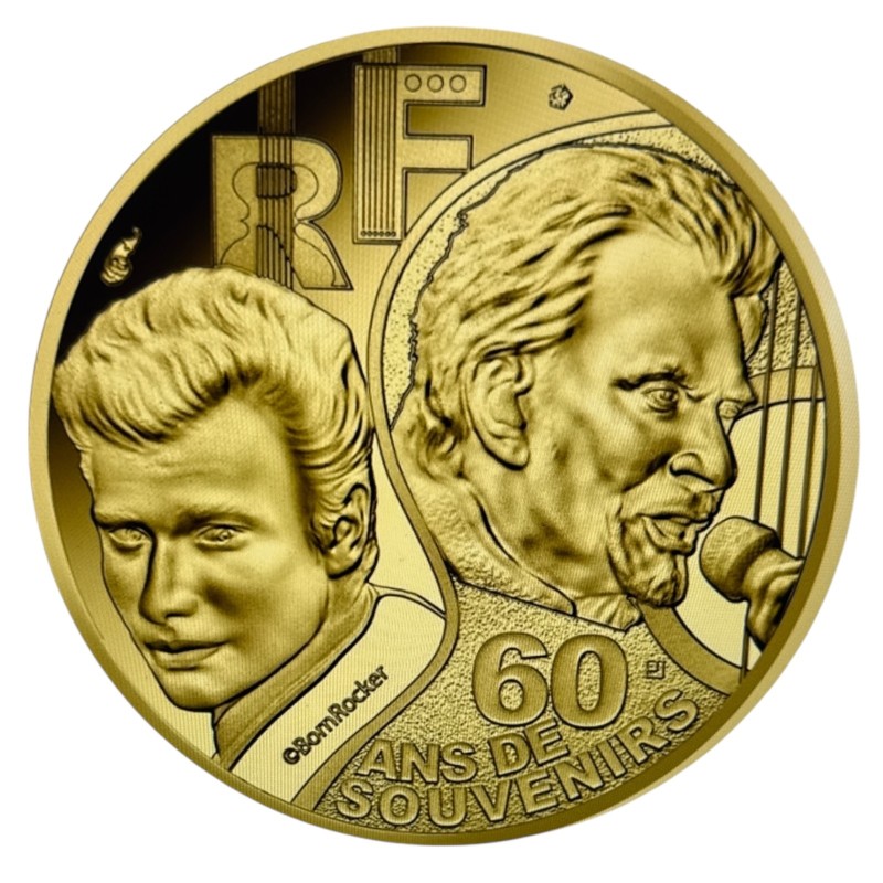 50 Euro 2020 - Johnny Hallyday - Or 7,78g 0,999 - Belle épreuve