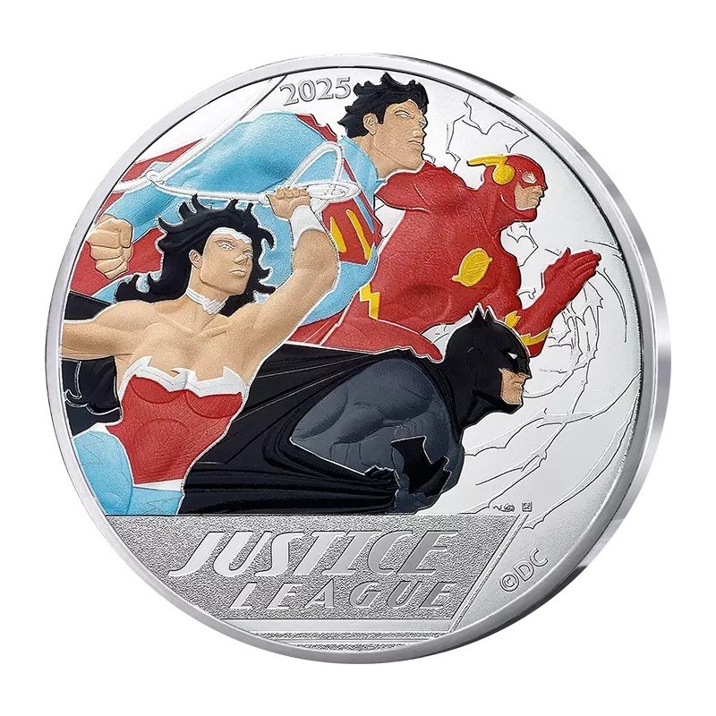 100 Euro 2025 - Justice league - DC Comics - argent Brillant Universel