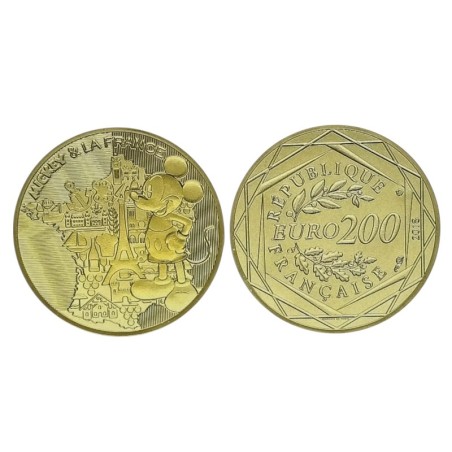 200 Euro Or - Mickey et la France - 2018 - Or 3g 0,999 - 20.000 ex