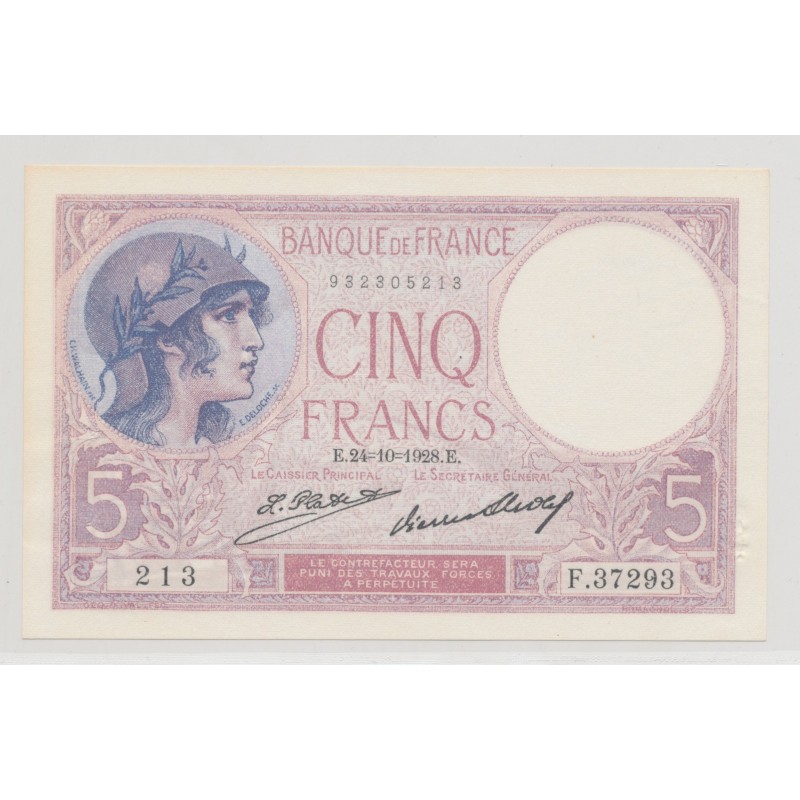5 Francs Violet - 24.10.1928