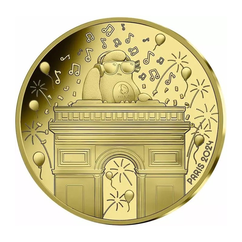 250 Euro Or - Arc de triomphe et Phryge - JO Paris 2024 - 10.000 ex