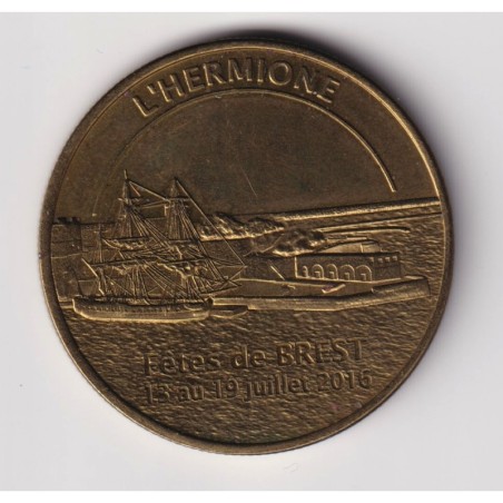 Dept17 - Frégate Hermione - Fêtes de Brest - 2016 - 34mm - Médailles et patrimoine