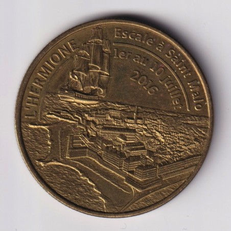 Dept17 - Frégate Hermione - escale à St Malo - 2016 - 34mm - Médailles et patrimoine