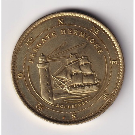 Dept17 - Frégate Hermione - La Fayette - boussole et sans date - 34mm - Médailles et patrimoine