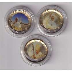 Vatican - Lot 3 x 1 Euro - en couleur - 2013 et 2014