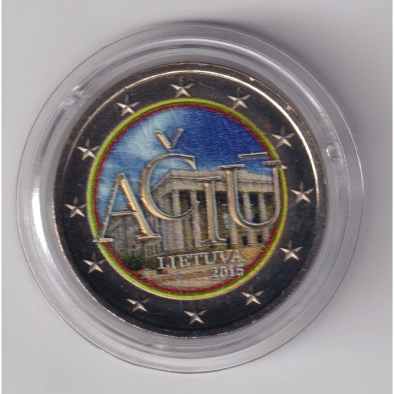 2 Euro couleur - Lituanie 2015 - 470e anniv 1er écrits langue lituanienne 