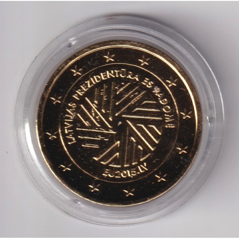 2€ Lettonie 2015 - présidence de l'union européenne - finition dorée