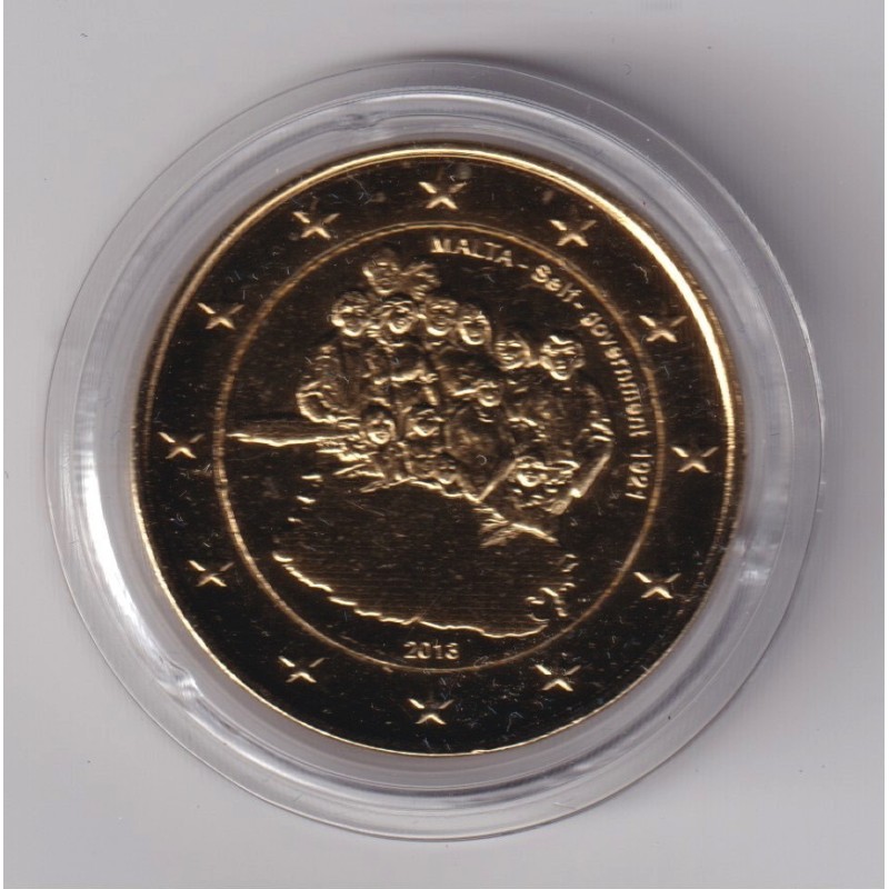 2€ Malte 2013 - Histoire constitutionnelle 1921 - finition dorée