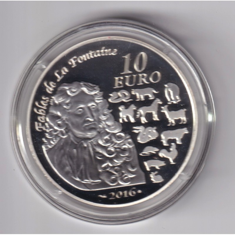10 Euro 2016 - Année du singe/Fables de la Fontaine - argent