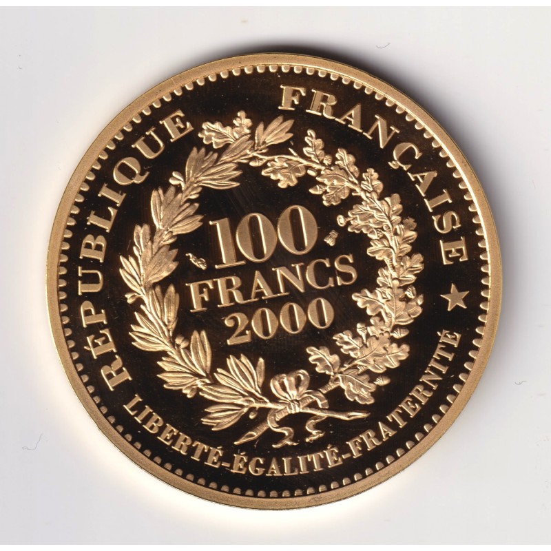 100 Francs Or - 2000 - Louis d'or Louis XIII - Or 17g 0,920 - Belle épreuve
