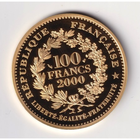 100 Francs Or - 2000 - Louis d'or Louis XIII - Or 17g 0,920 - Belle épreuve