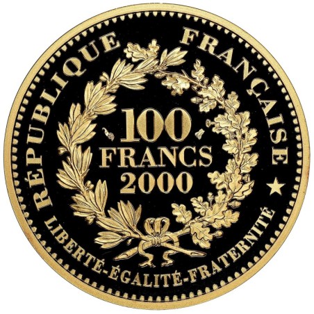 100 Francs Or - 2000 - Marianne de Chaplain - Or 17g 0,920 - Belle épreuve