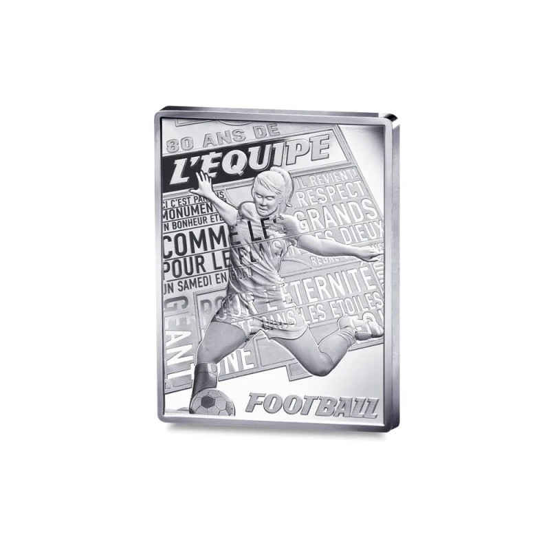 10 Euro 2026 - 80 ans L'équipe - Football - argent 22,2g 0,900 - 3.000 ex - Belle épreuve