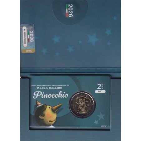 Italie - 2 Euro 2026 - les Aventures de Pinocchio - Brillant Universel