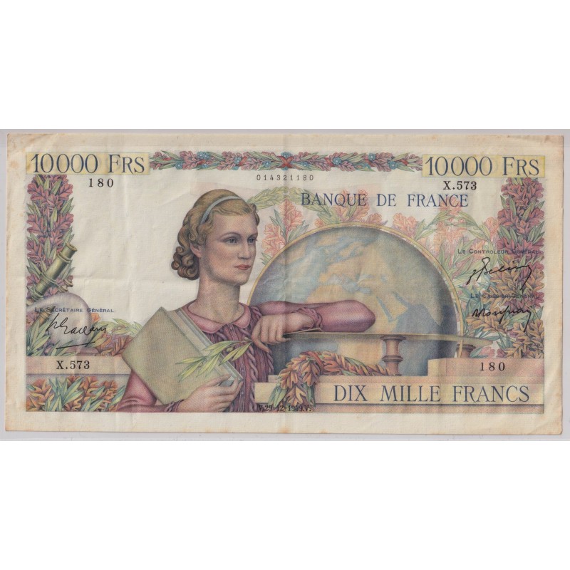10000 Francs Génie - 29.12.1949 - TTB