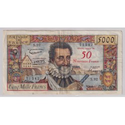 50NF/5000f Henri IV - 30.10.1958 - TTB
