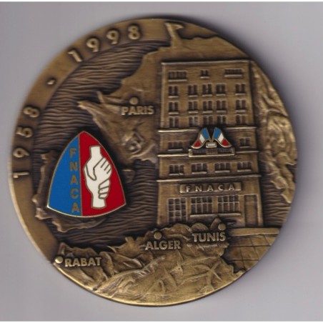 Médaille - 40e anniversaire Anciens Combattants AFN - 1958-1998 - bronze - 80mm