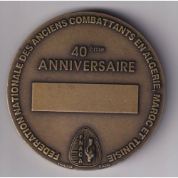 Médaille - 40e anniversaire Anciens Combattants AFN - 1958-1998 - bronze - 80mm 2