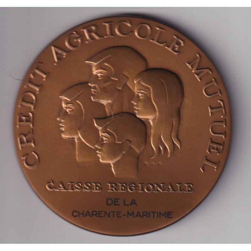 Médaille - Crédit agricole mutuel - Charente-maritime - bronze - 81mm
