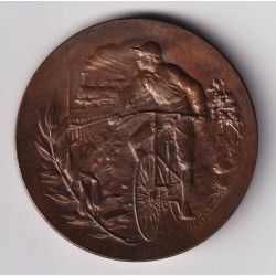 Médaille - Course cycliste Bordeaux Paris - 1892 - Journal le véloce-sport - bronze - 50mm - avec écrin - SUP