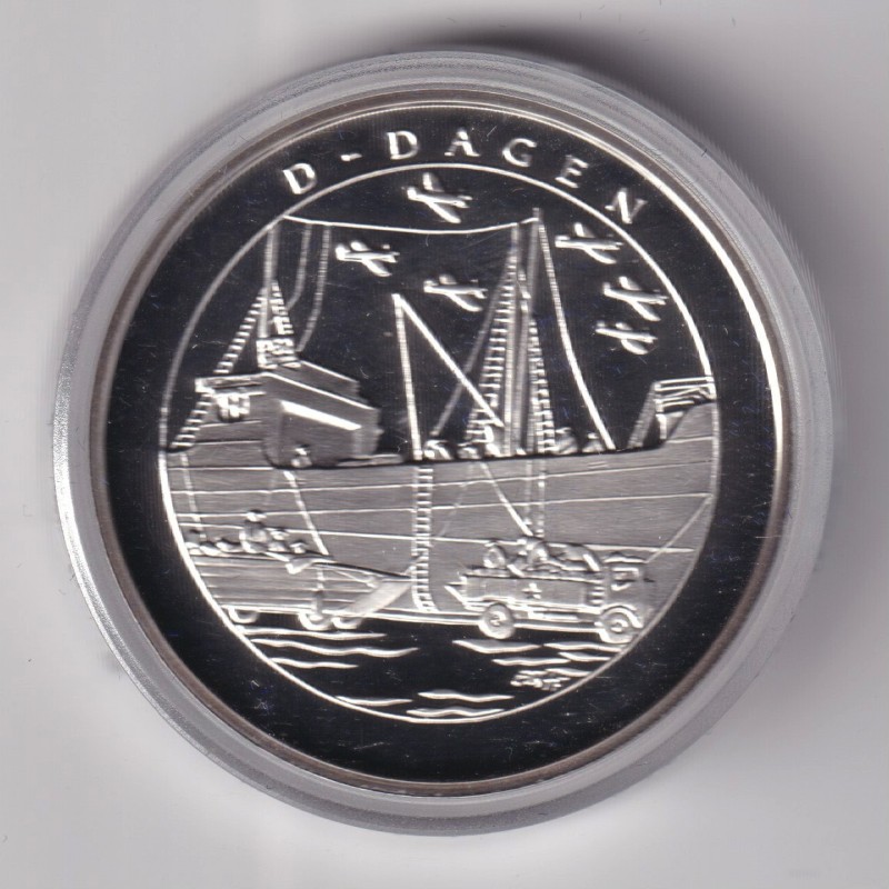 Médaille - Norvège 1 krig 1940-1945 - N°2 D-Dagen - argent 20g 0,999 - 39mm - FDC