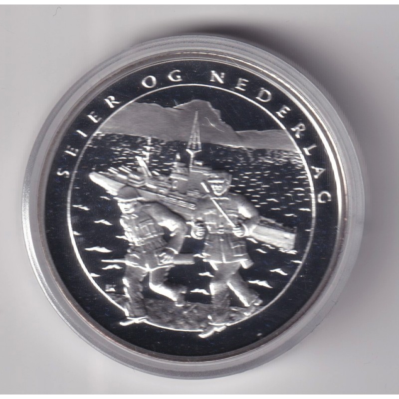Médaille - Norvège 1 krig 1940-1945 - N°4 Seier og nederlag - argent 20g 0,999 - 39mm - FDC