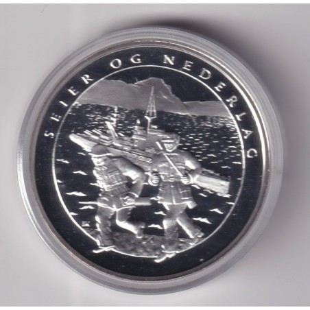 Médaille - Norvège 1 krig 1940-1945 - N°4 Seier og nederlag - argent 20g 0,999 - 39mm - FDC