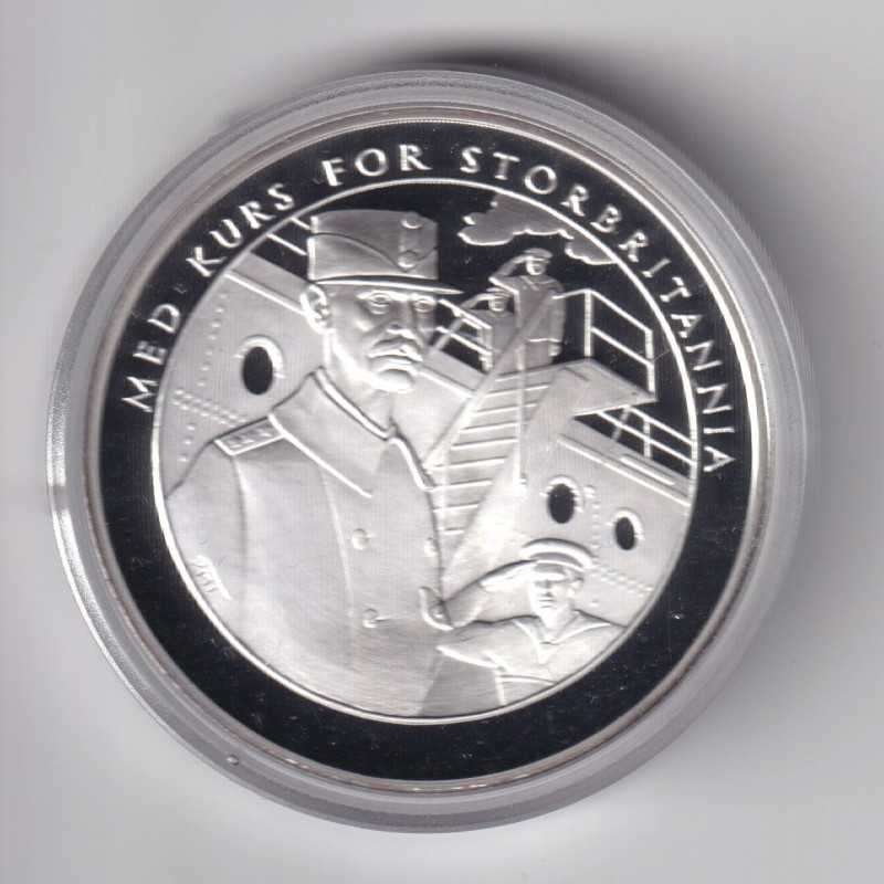 Médaille - Norvège 1 krig 1940-1945 - N°5 Med kurs for storbritannia - argent 20g 0,999 - 39mm - FDC