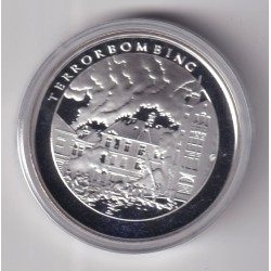 Médaille - Norvège 1 krig 1940-1945 - N°6 terrorbombing - argent 20g 0,999 - 39mm - FDC