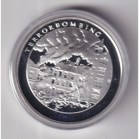 Médaille - Norvège 1 krig 1940-1945 - N°6 terrorbombing - argent 20g 0,999 - 39mm - FDC