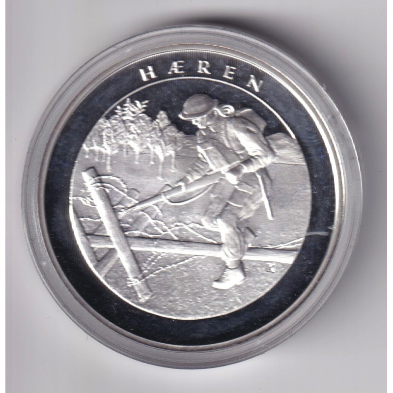 Médaille - Norvège 1 krig 1940-1945 - N°8 Haeren - argent 20g 0,999 - 39mm - FDC