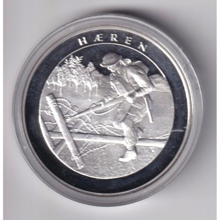 Médaille - Norvège 1 krig 1940-1945 - N°8 Haeren - argent 20g 0,999 - 39mm - FDC