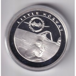 Médaille - Norvège 1 krig 1940-1945 - N°9 Little norway - argent 20g 0,999 - 39mm - FDC