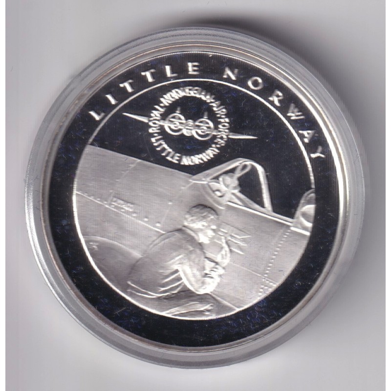 Médaille - Norvège 1 krig 1940-1945 - N°9 Little norway - argent 20g 0,999 - 39mm - FDC