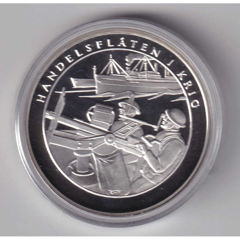 Médaille - Norvège 1 krig 1940-1945 - N°11 Handelsflaten i krig - argent 20g 0,999 - 39mm - FDC