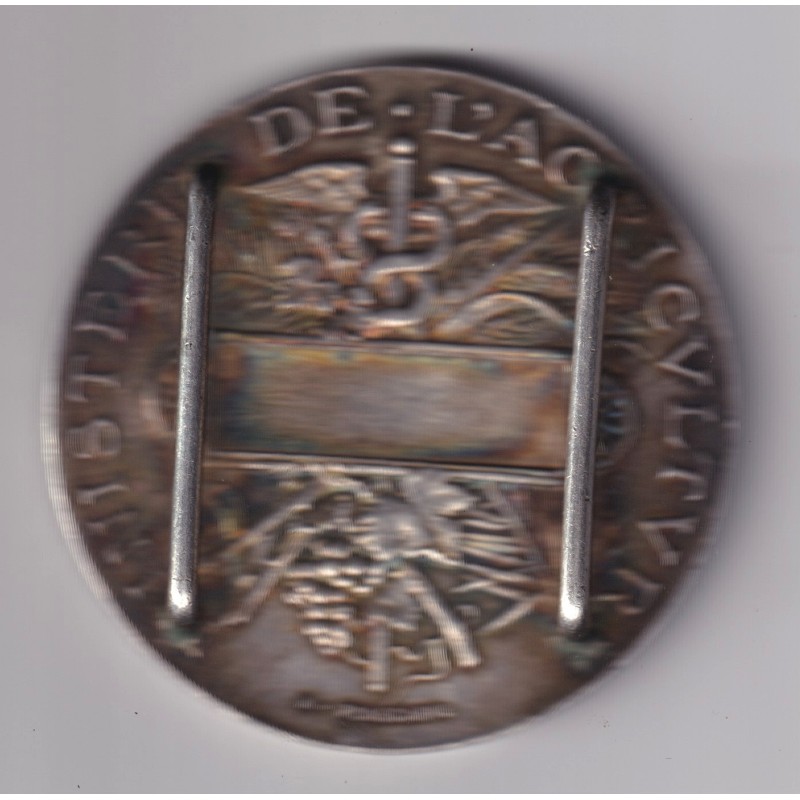 Médaille en argent - Transformé en boucle de ceinture - argent 69g - 51mm