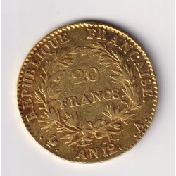 Bonaparte 1er consul - 20 Francs Or - AN 12 A Paris - TB+ 2