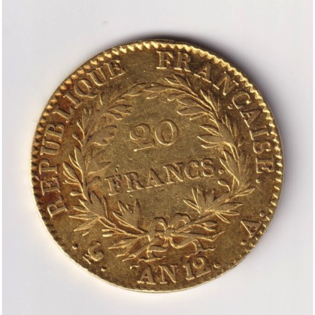 Bonaparte 1er consul - 20 Francs Or - AN 12 A Paris - TB+